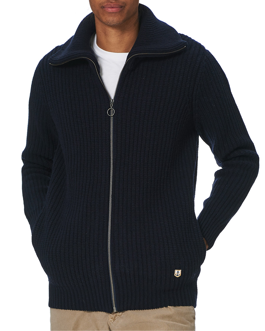 Homme | Pulls Et Tricots | Armor-lux | Ribbed Zip Sweater Navy