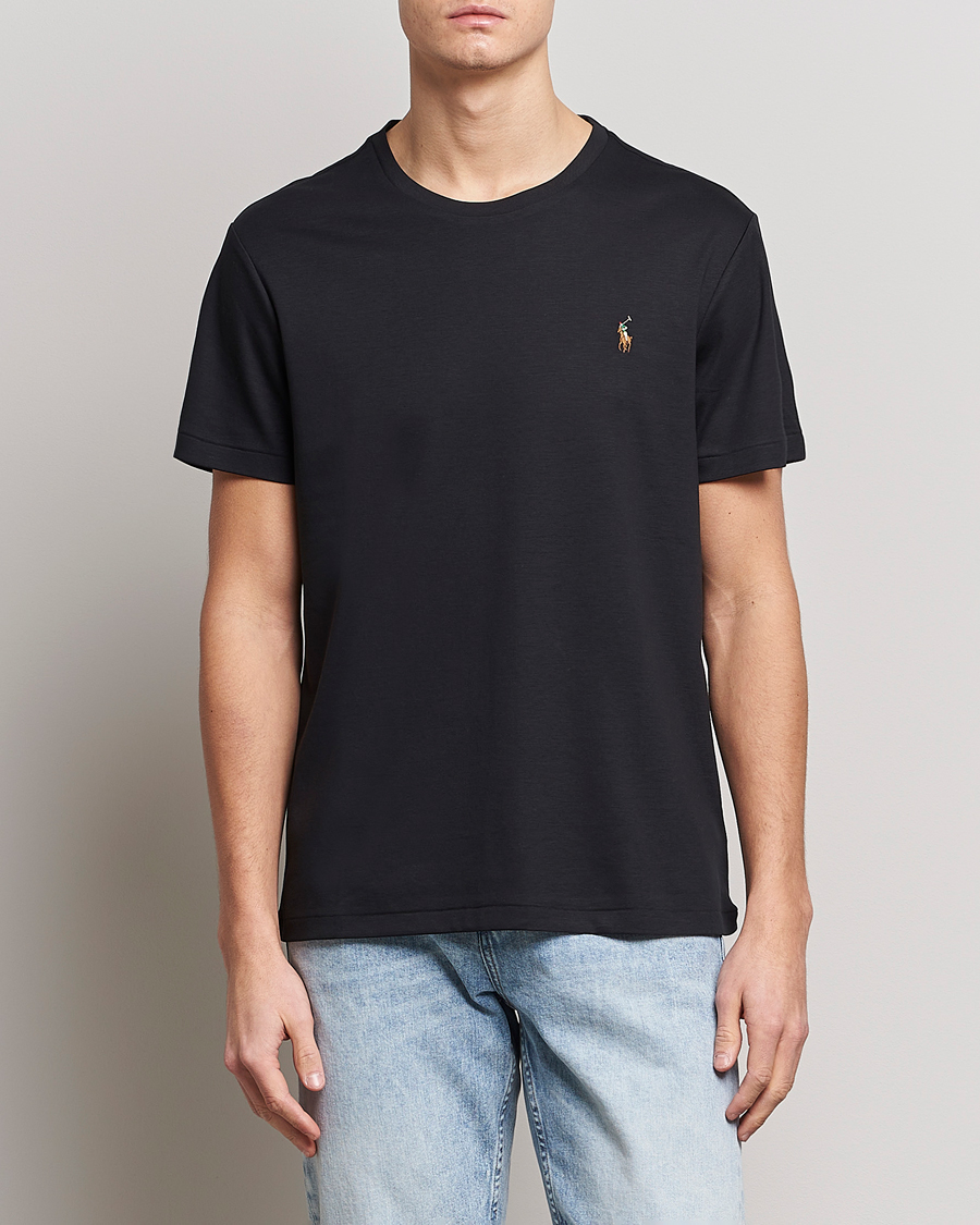 Homme | T-shirts À Manches Courtes | Polo Ralph Lauren | Luxury Pima Cotton Crew Neck T-Shirt Black