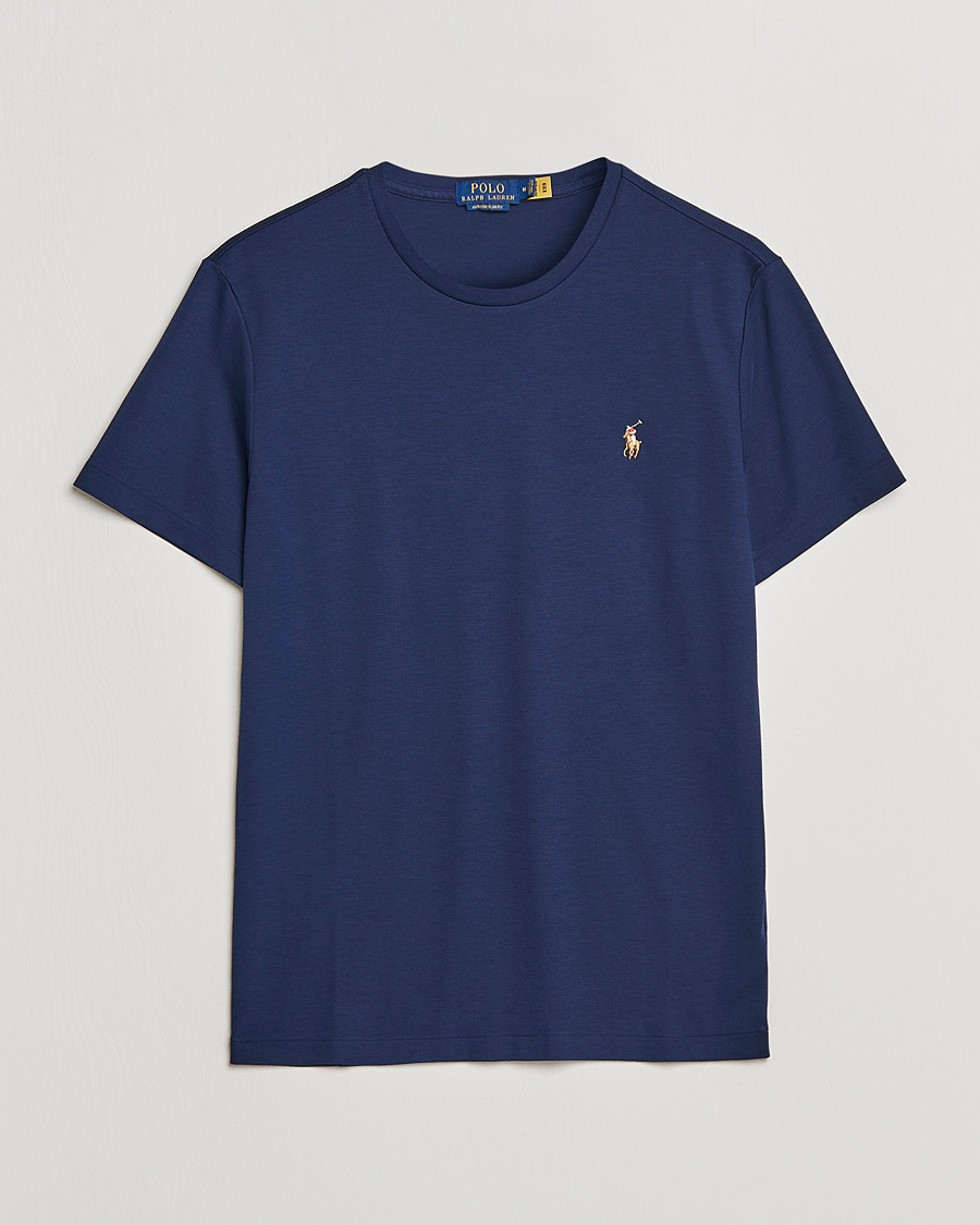 Homme | T-shirts | Polo Ralph Lauren | Luxury Pima Cotton Crew Neck T-Shirt Refined Navy