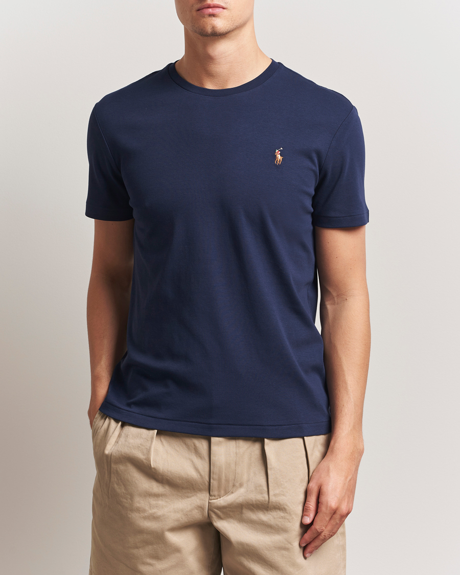 Homme | T-shirts | Polo Ralph Lauren | Luxury Pima Cotton Crew Neck T-Shirt Refined Navy