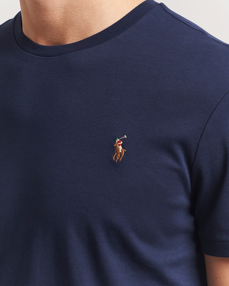 Homme | T-shirts | Polo Ralph Lauren | Luxury Pima Cotton Crew Neck T-Shirt Refined Navy