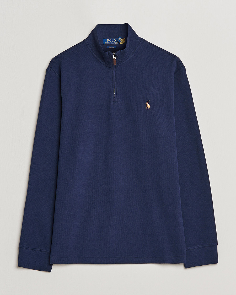 Homme | Pulls Et Tricots | Polo Ralph Lauren | Double Knit Jaquard Half Zip Sweater Cruise Navy