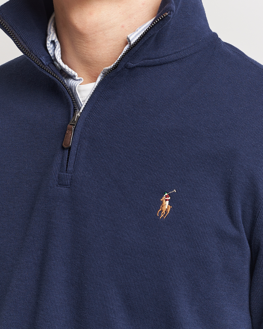 Homme | Pulls Et Tricots | Polo Ralph Lauren | Double Knit Jaquard Half Zip Sweater Cruise Navy