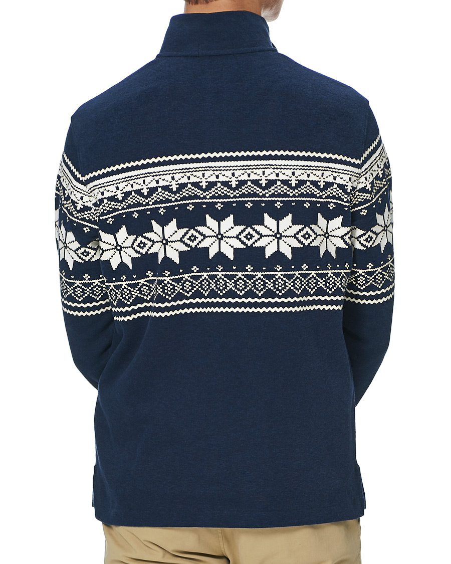 Homme | Pulls Et Tricots | Polo Ralph Lauren | Winter Double Knit Half Zip Sweater Blue Heather