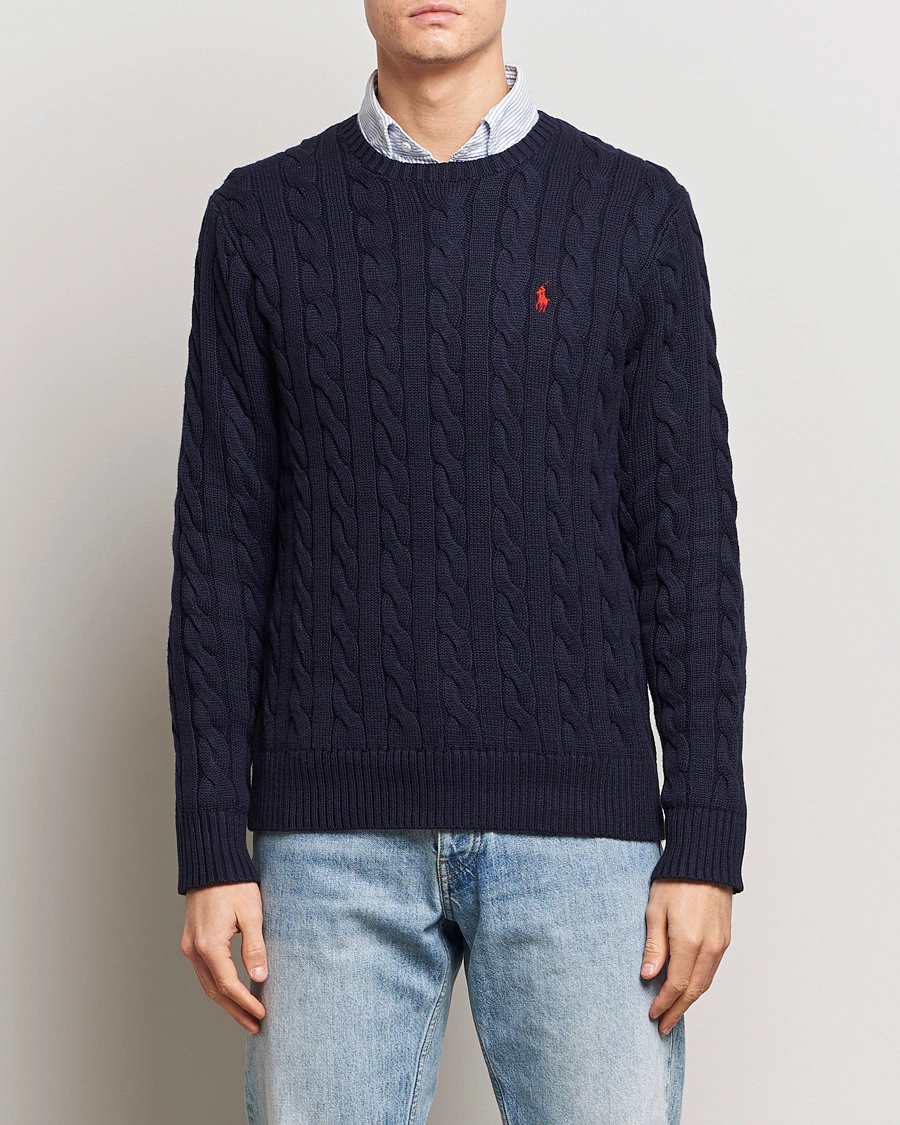 Homme | Pulls Et Tricots | Polo Ralph Lauren | Cotton Cable Pullover Hunter Navy