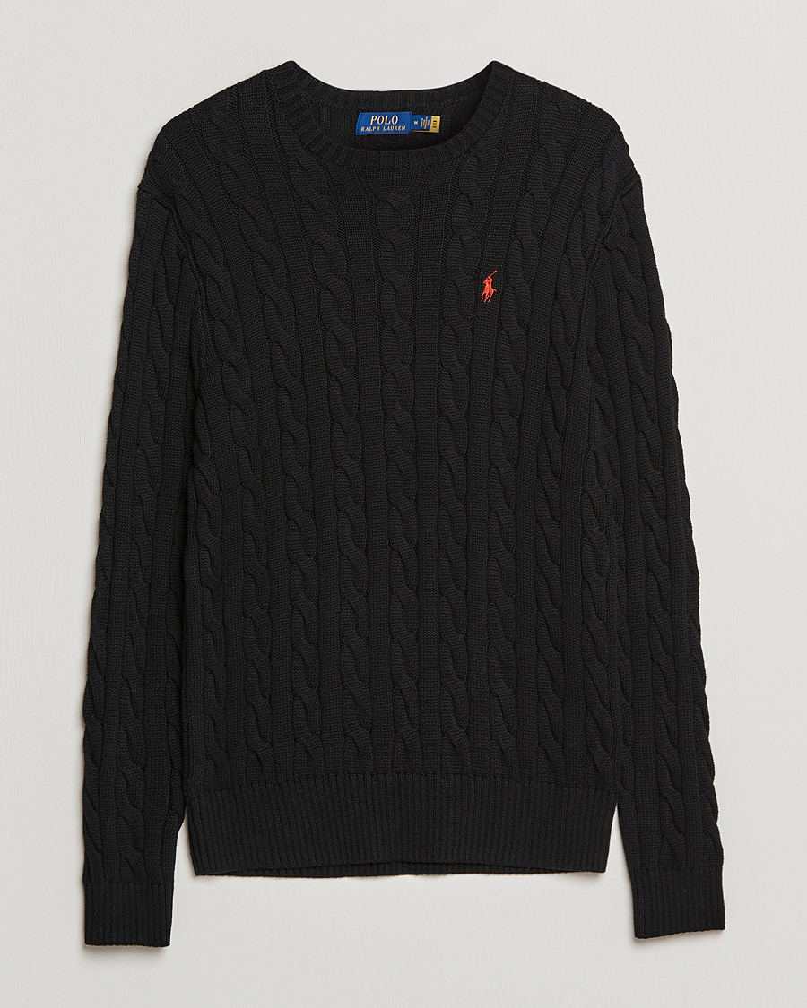 Homme | Pulls Et Tricots | Polo Ralph Lauren | Cotton Cable Pullover Polo Black