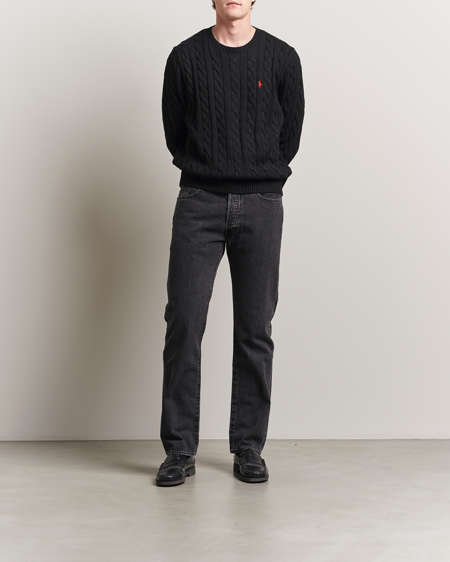 Homme | Pulls Et Tricots | Polo Ralph Lauren | Cotton Cable Pullover Polo Black