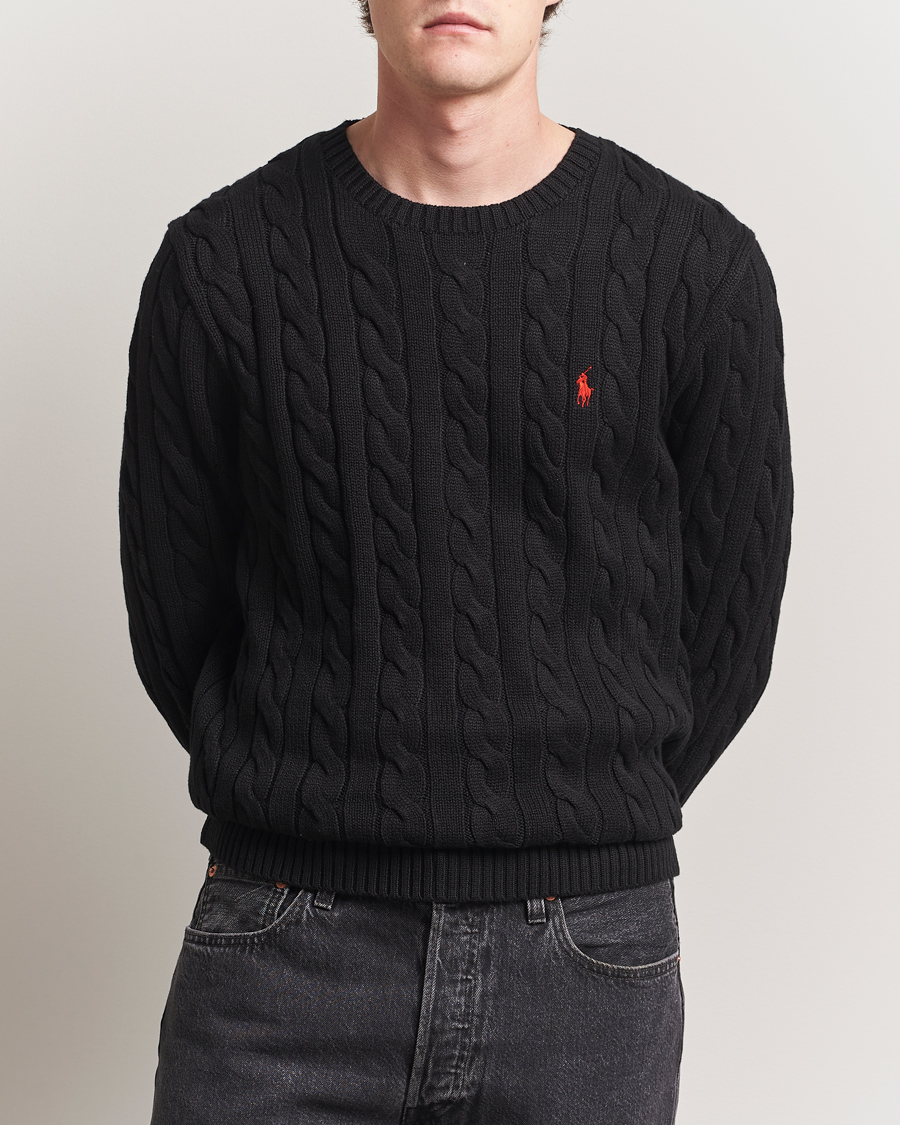Homme | Pulls Et Tricots | Polo Ralph Lauren | Cotton Cable Pullover Polo Black