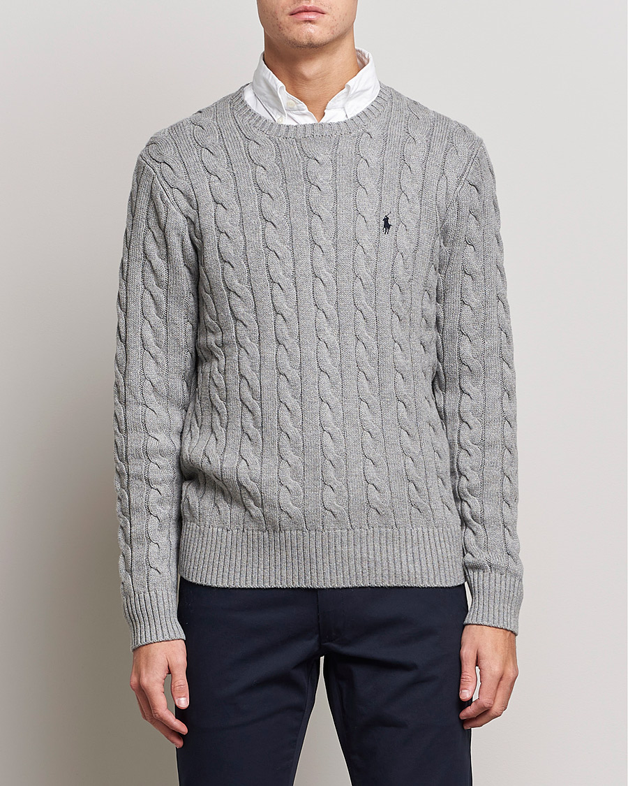 Homme | Pulls Tricotés | Polo Ralph Lauren | Cotton Cable Pullover Fawn Grey Heather