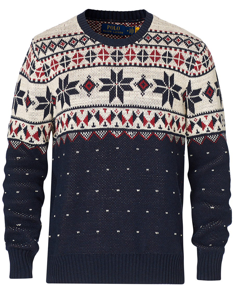 Homme | Pulls Et Tricots | Polo Ralph Lauren | Wool Snowflake Knitted Sweater Navy