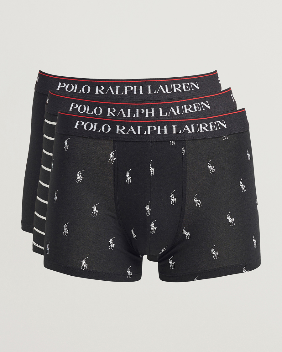 Homme | Sous-Vêtements Et Chaussettes | Polo Ralph Lauren | 3-Pack Trunk Black/Stripe/Pony