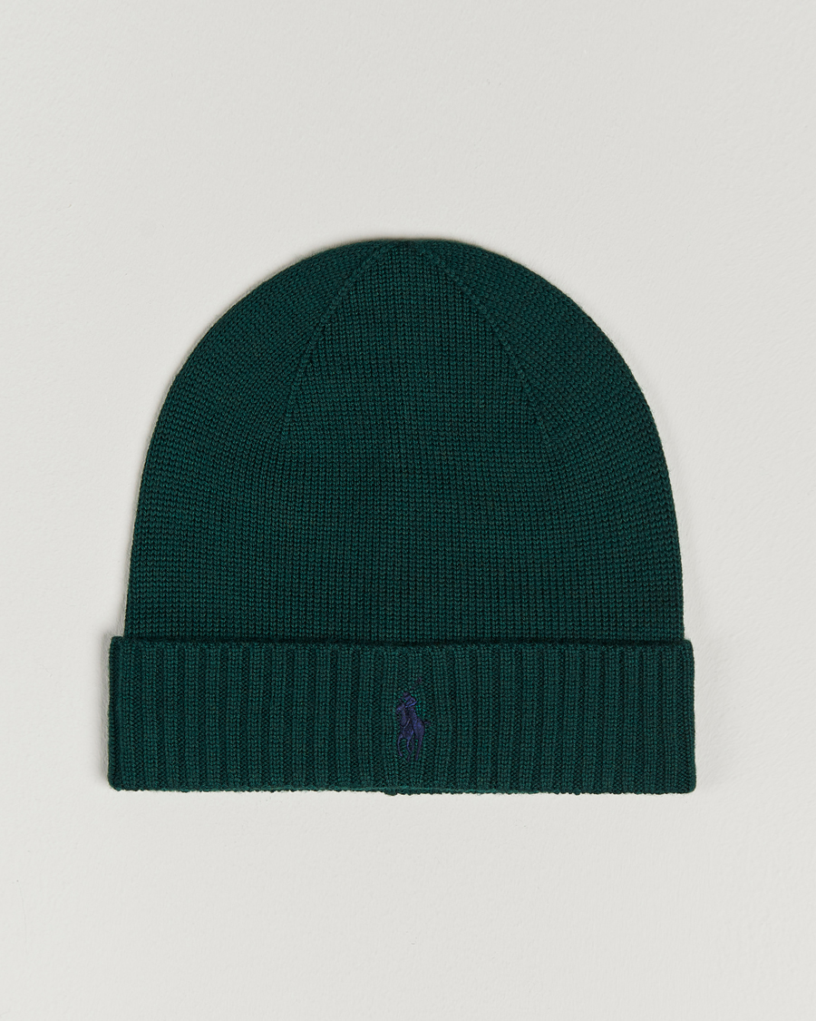 Homme | Polo Ralph Lauren Merino Wool Beanie College Green | Polo Ralph Lauren | Merino Wool Beanie College Green