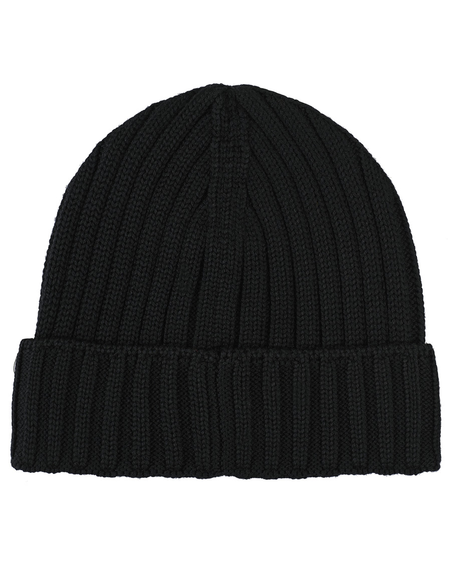 Homme | C.P. Company Knitted Merino Logo Beanie Black | C.P. Company | Knitted Merino Logo Beanie Black