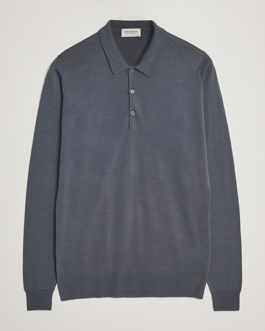 Homme | Pulls Et Tricots | John Smedley | Belper Extra Fine Merino Polo Pullover Slate Grey