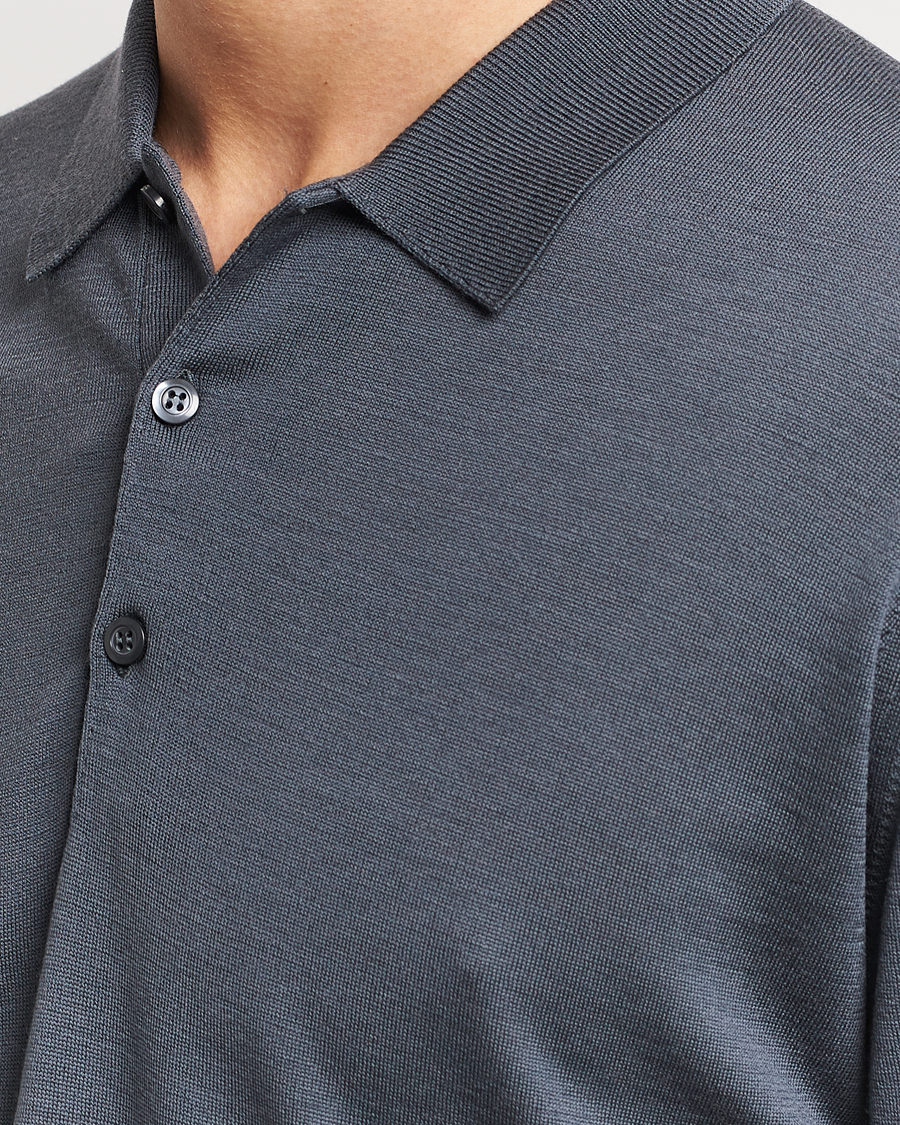 Homme | Pulls Et Tricots | John Smedley | Belper Extra Fine Merino Polo Pullover Slate Grey