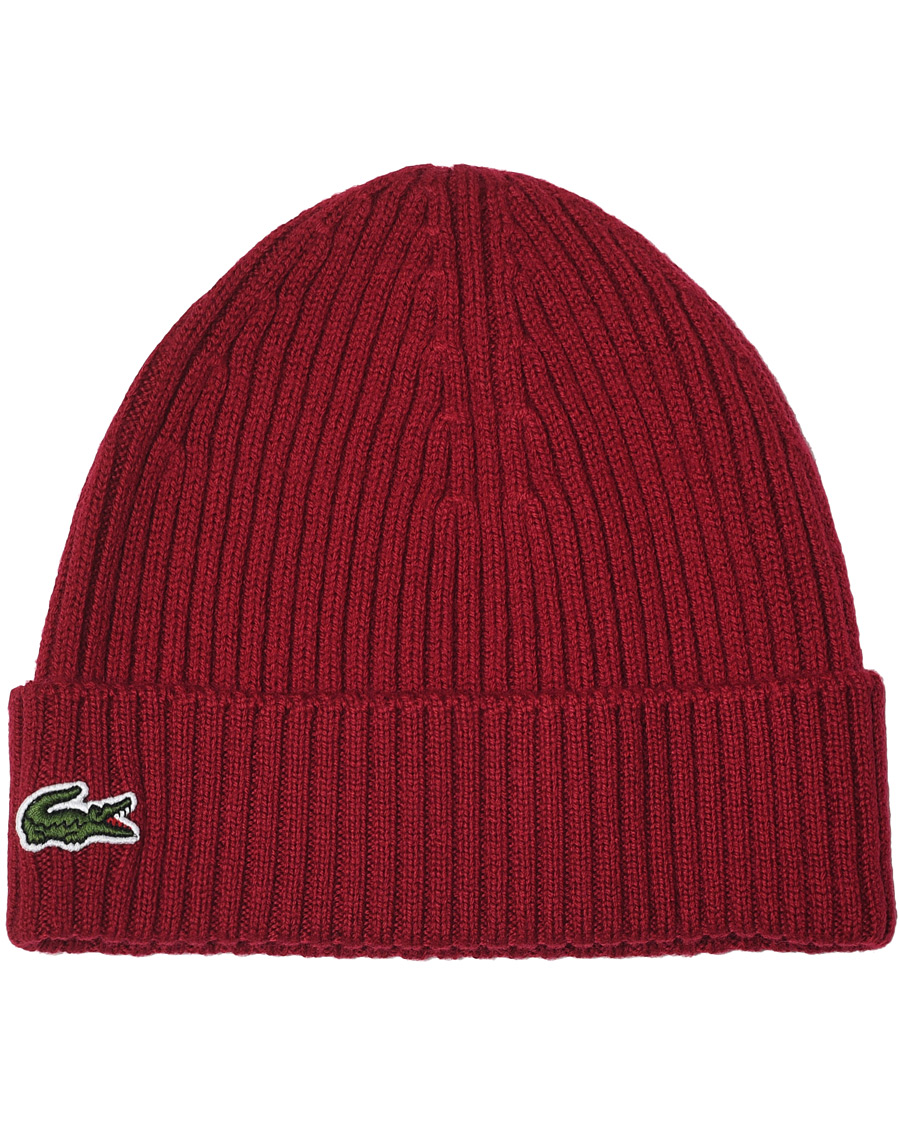 Homme | Lacoste Knitted Beanie Bordeaux | Lacoste | Knitted Beanie Bordeaux
