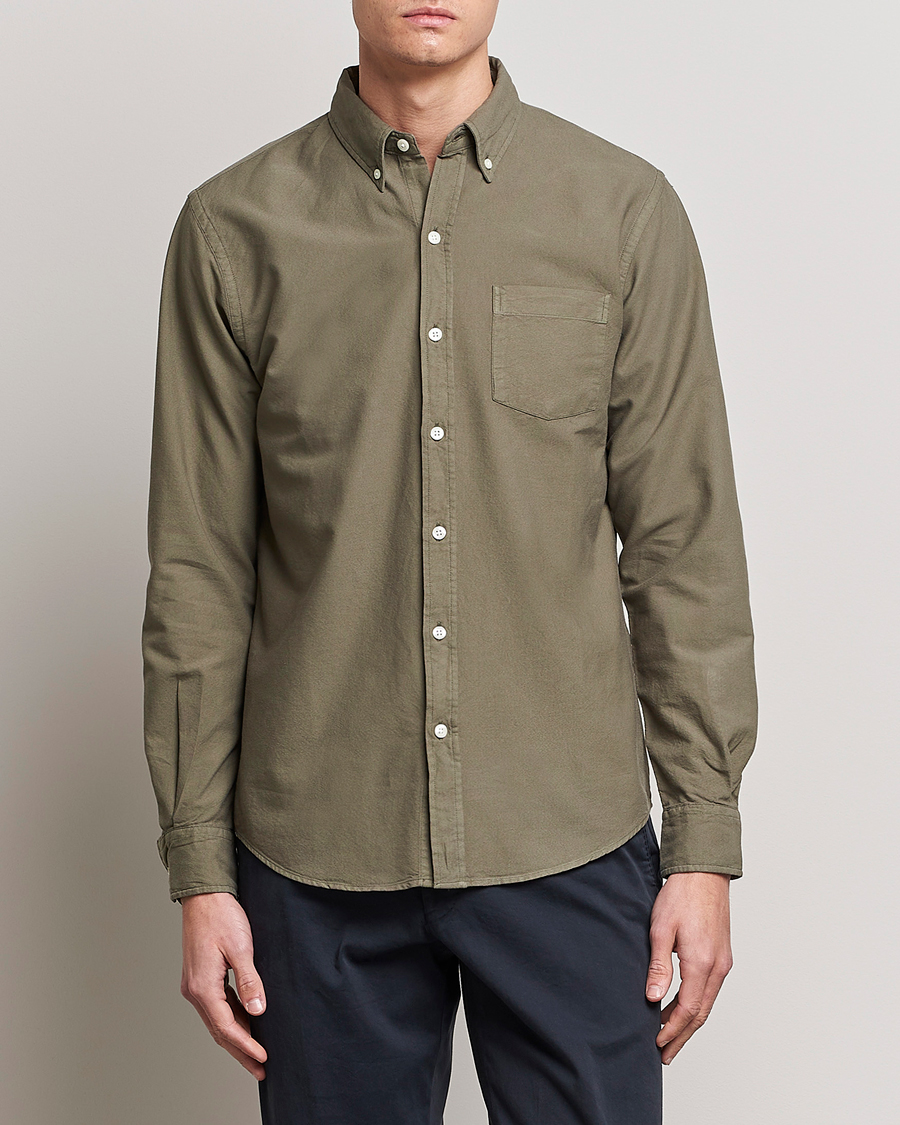 Homme |  | Colorful Standard | Classic Organic Oxford Button Down Shirt Dusty Olive