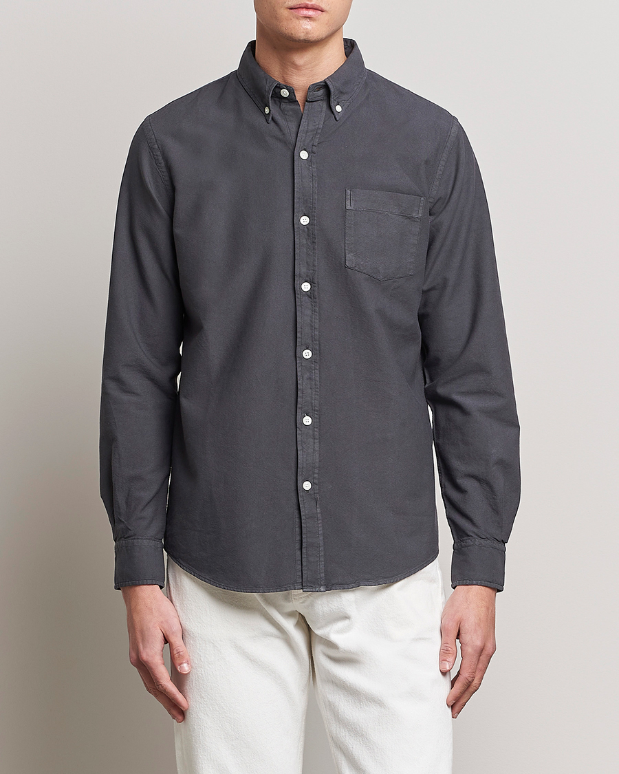 Homme |  | Colorful Standard | Classic Organic Oxford Button Down Shirt Lava Grey