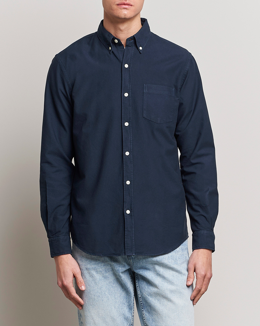 Homme |  | Colorful Standard | Classic Organic Oxford Button Down Shirt Navy Blue