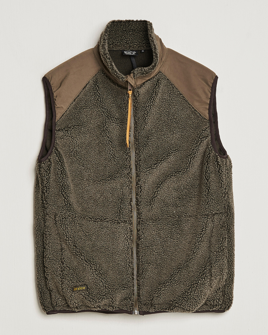 Homme | Manteaux Et Vestes | orSlow | Boa Fleece Vest Army Green
