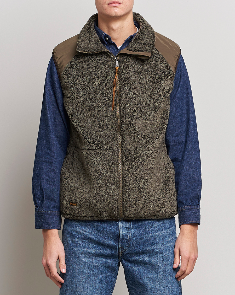 Homme | Manteaux Et Vestes | orSlow | Boa Fleece Vest Army Green