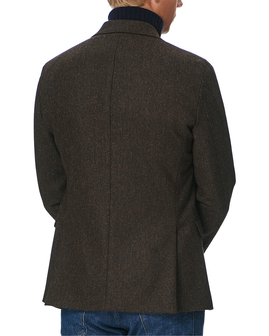 Homme | Blazers | Oscar Jacobson | Fogerty Moon Herringbone Tweed Blazer Brown