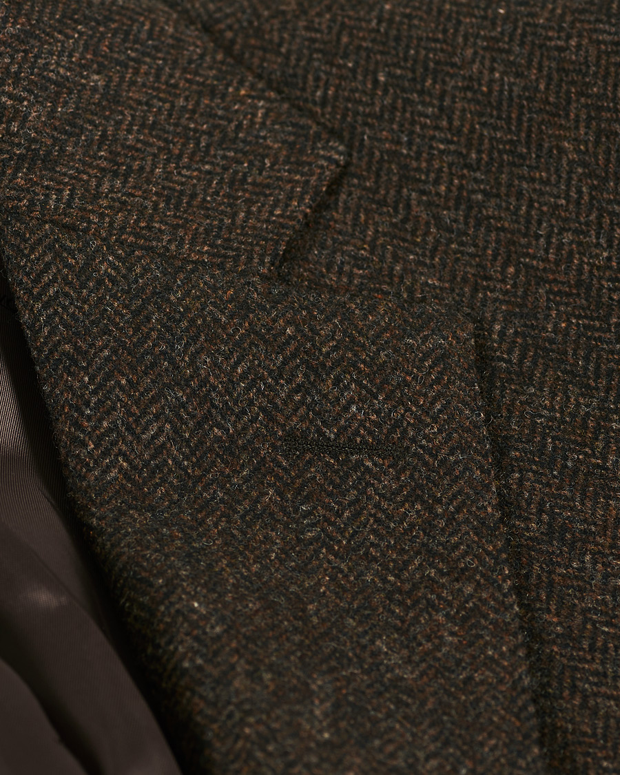 Homme | Blazers | Oscar Jacobson | Fogerty Moon Herringbone Tweed Blazer Brown