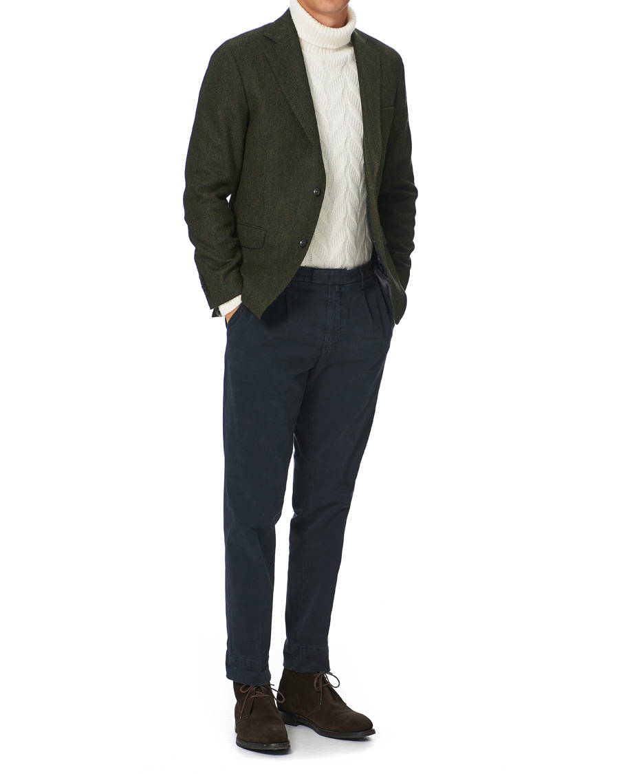 Homme | Blazers | Oscar Jacobson | Fogerty Moon Herringbone Tweed Blazer Green