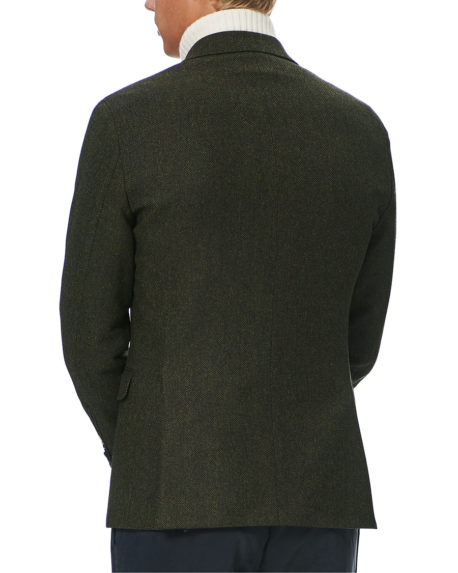 Homme | Blazers | Oscar Jacobson | Fogerty Moon Herringbone Tweed Blazer Green