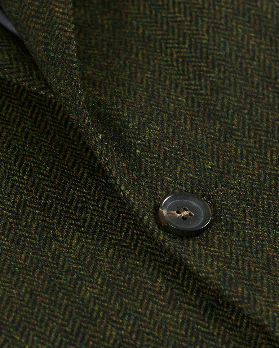 Homme | Blazers | Oscar Jacobson | Fogerty Moon Herringbone Tweed Blazer Green