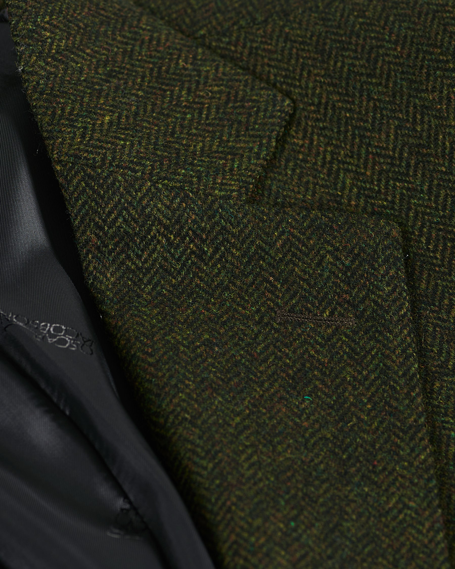 Homme | Blazers | Oscar Jacobson | Fogerty Moon Herringbone Tweed Blazer Green