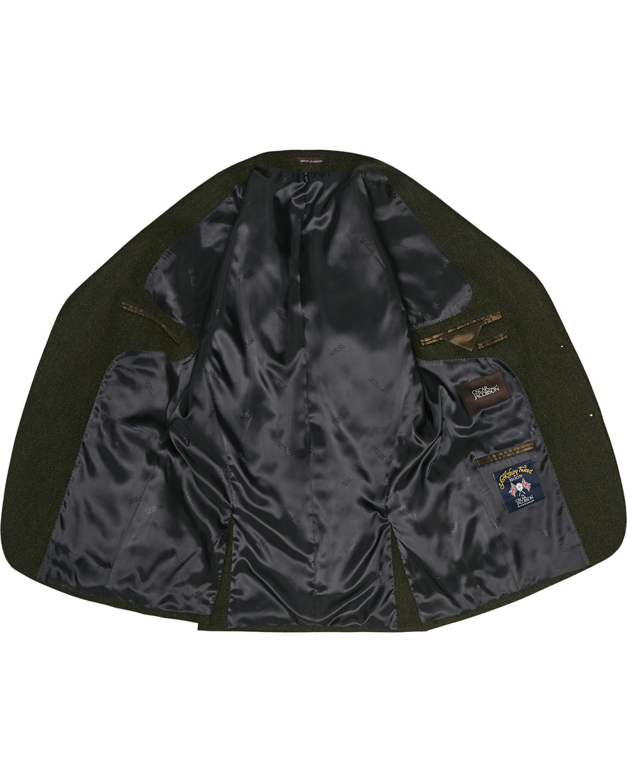 Homme | Blazers | Oscar Jacobson | Fogerty Moon Herringbone Tweed Blazer Green