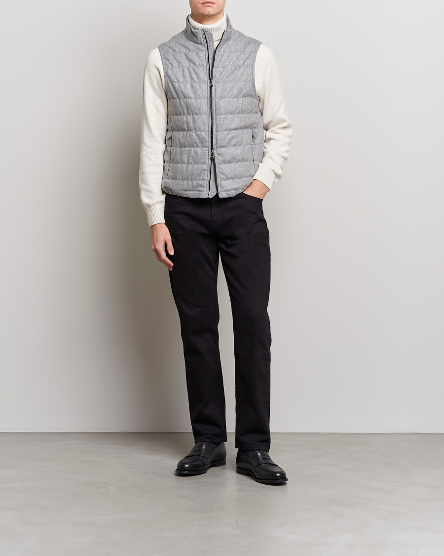 Homme | Manteaux Et Vestes | Oscar Jacobson | Liner EVO Flannel Waistcoat Light Grey