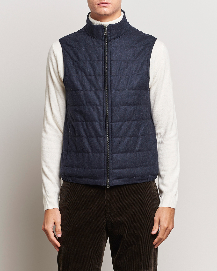 Homme | Manteaux Et Vestes | Oscar Jacobson | Liner EVO Flannel Waistcoat Navy