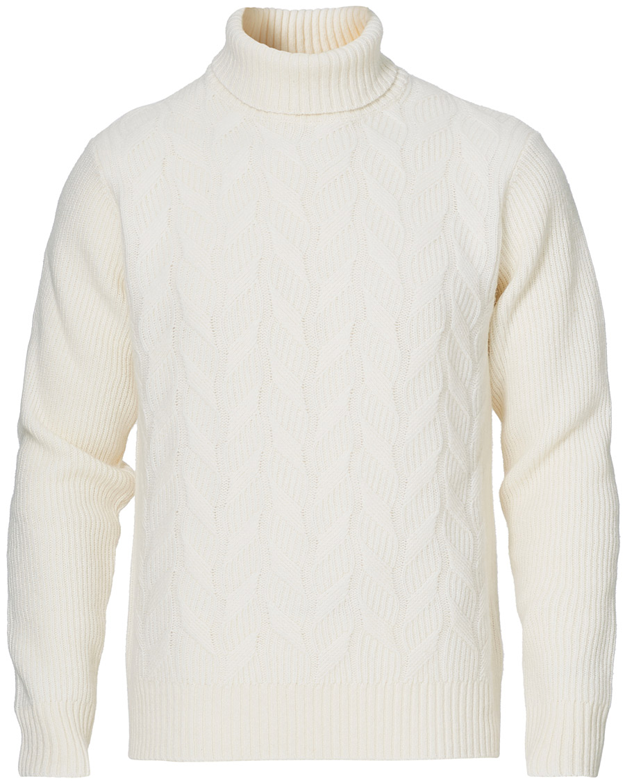 Homme | Pulls Et Tricots | Oscar Jacobson | Samir Wool/Cashmere Cable Rollneck Creme