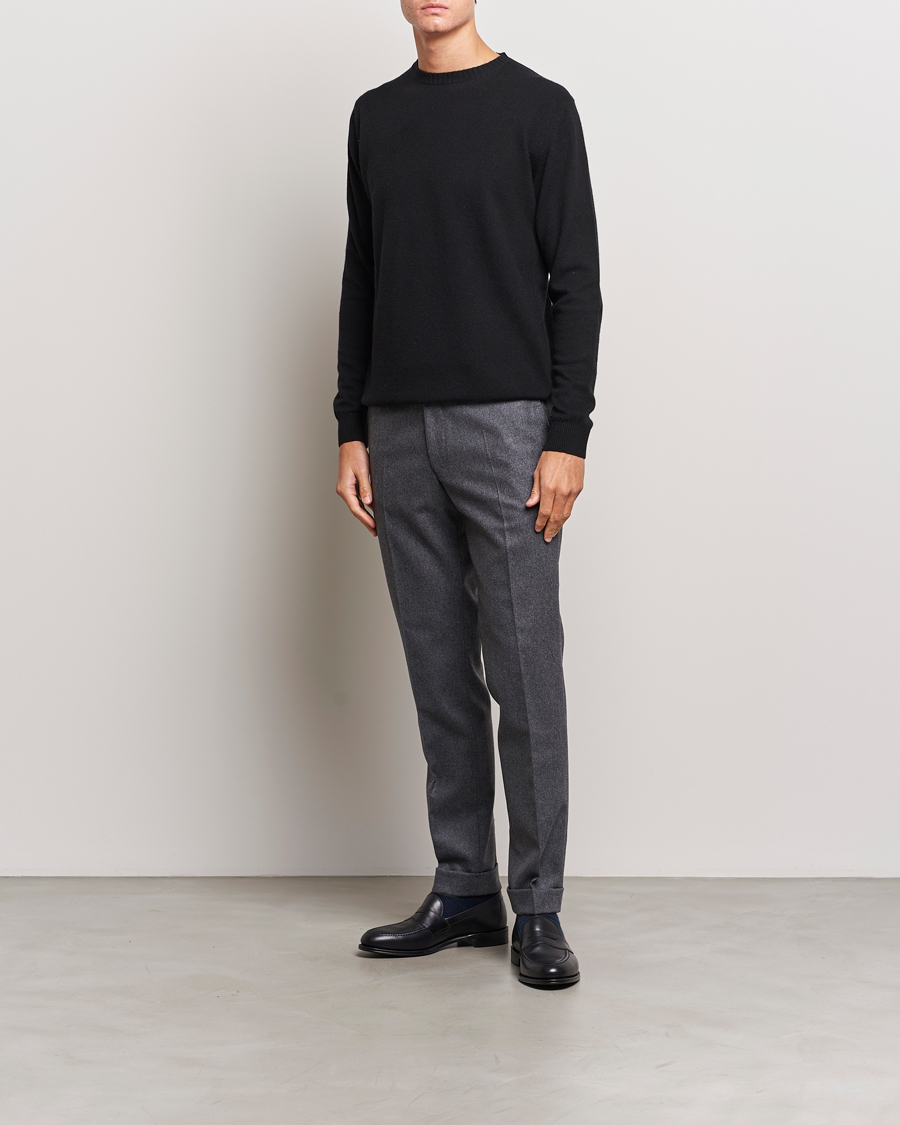 Homme | Pulls Et Tricots | Oscar Jacobson | Valter Wool/Cashmere Round Neck Black