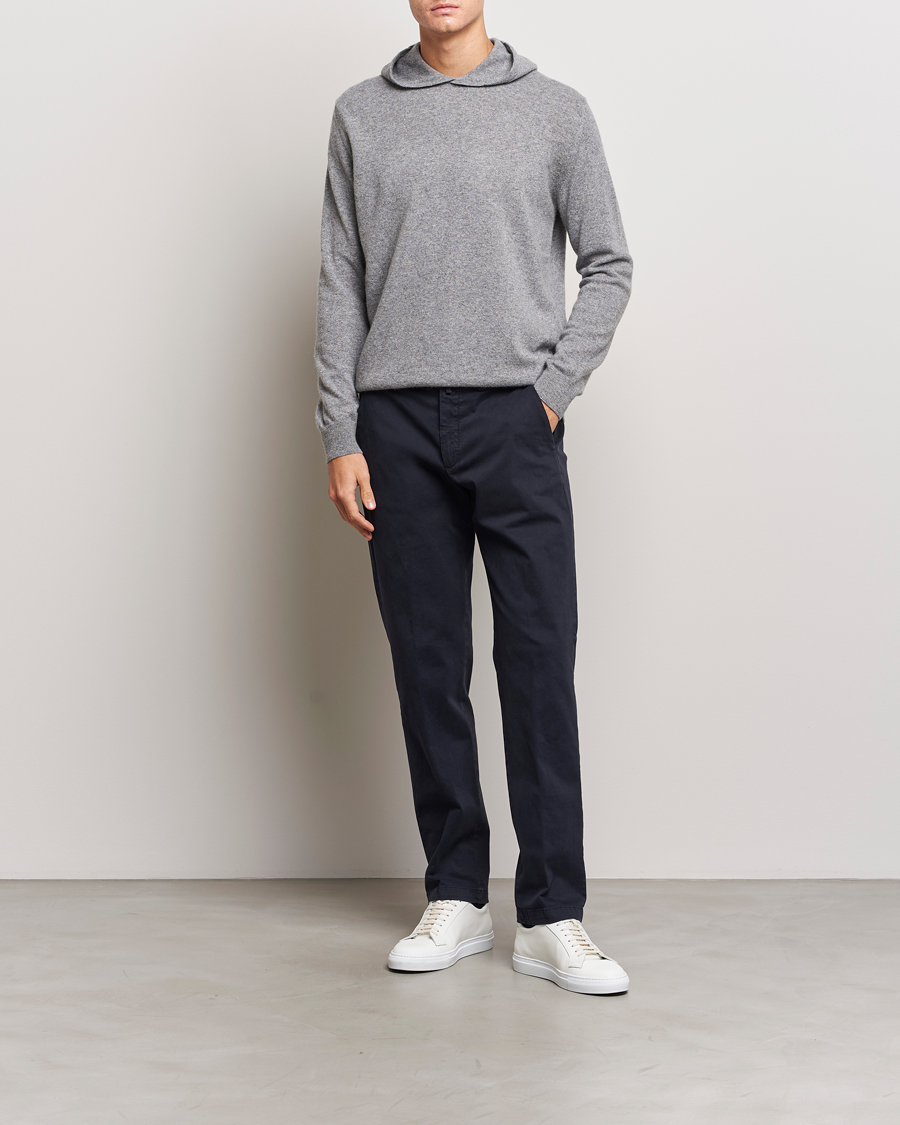 Homme | Pulls Et Tricots | Oscar Jacobson | Pascal Wool/Cashmere Hoodie Light Grey