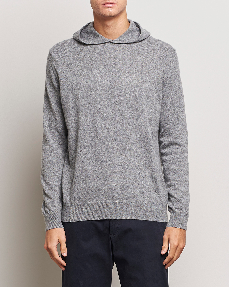 Homme | Pulls Et Tricots | Oscar Jacobson | Pascal Wool/Cashmere Hoodie Light Grey