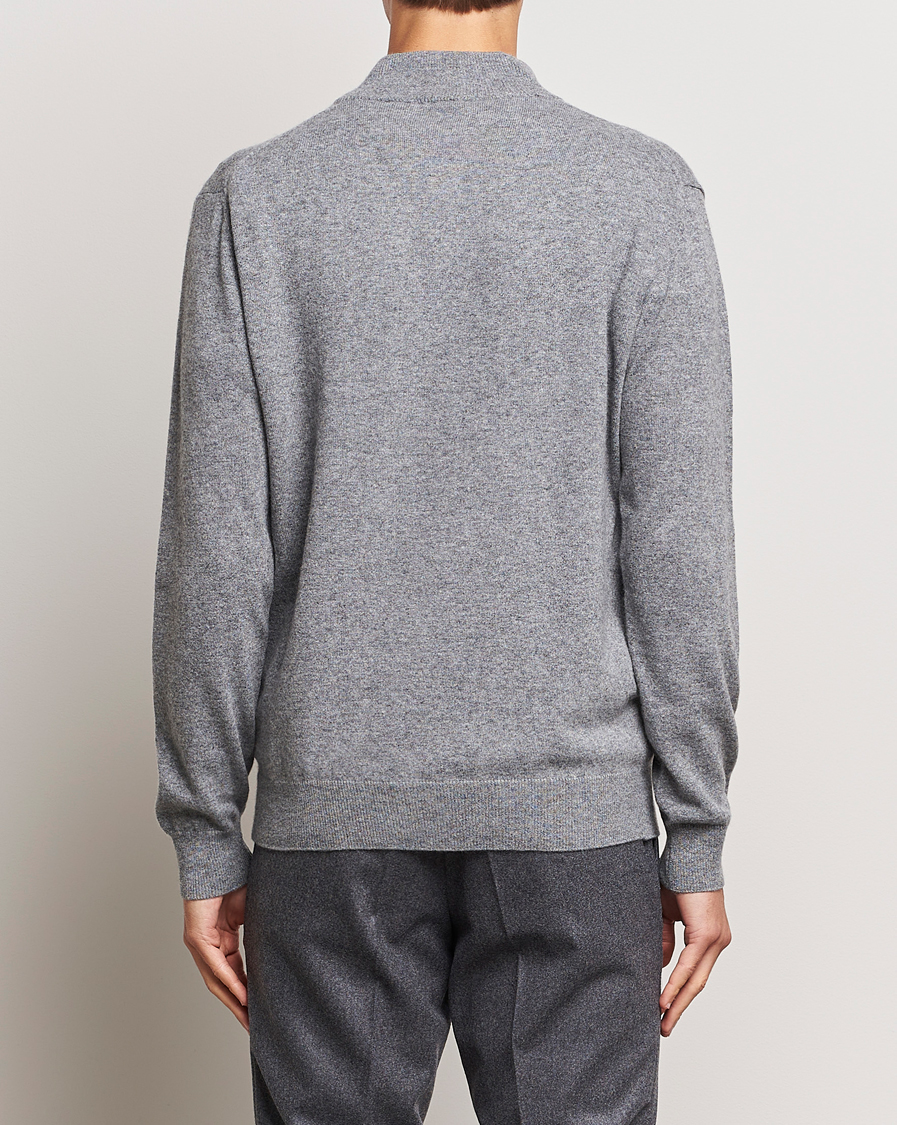 Homme | Pulls Et Tricots | Oscar Jacobson | Patton Wool/Cashmere Half Zip Grey Melange