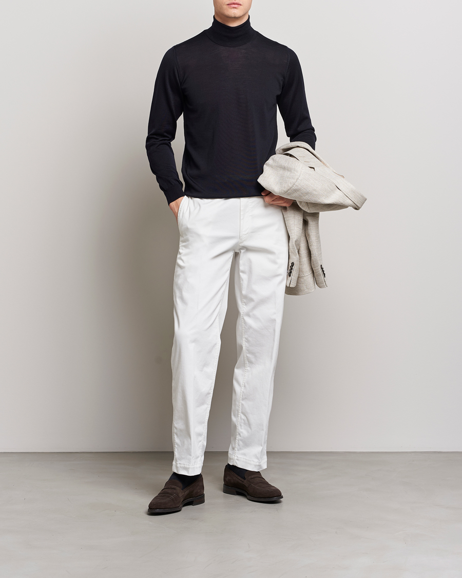 Homme | Pulls Et Tricots | Oscar Jacobson | Cole Extra Fine Merino Rollneck Navy