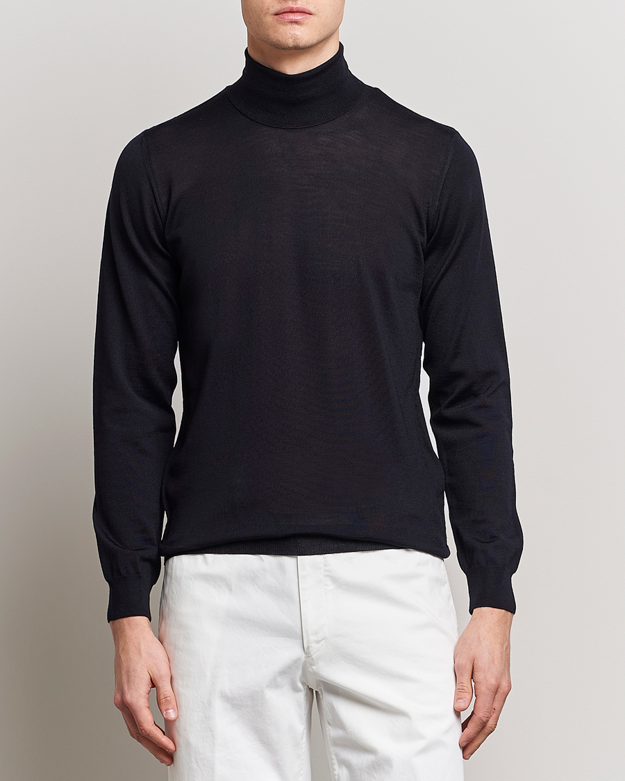 Homme | Pulls Et Tricots | Oscar Jacobson | Cole Extra Fine Merino Rollneck Navy