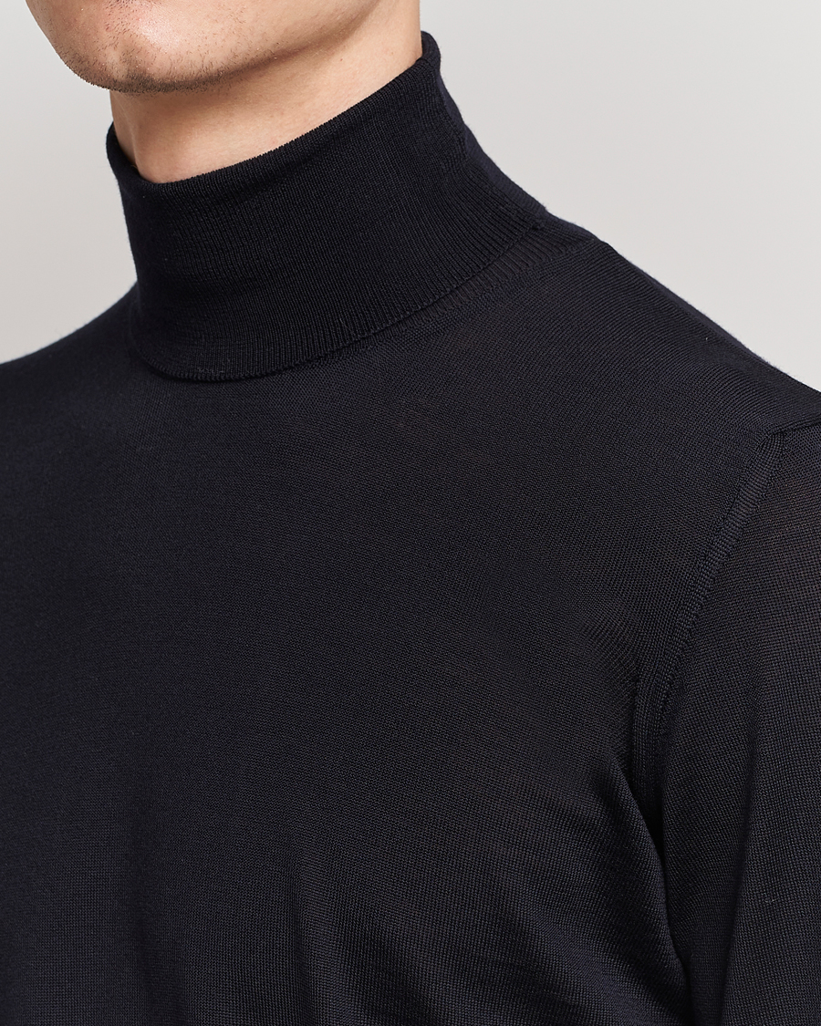 Homme | Pulls Et Tricots | Oscar Jacobson | Cole Extra Fine Merino Rollneck Navy