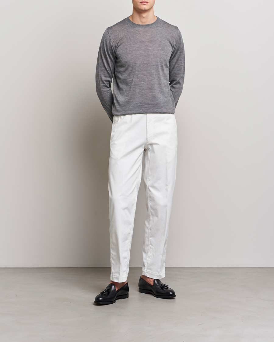 Homme | Pulls Et Tricots | Oscar Jacobson | Custer Extra Fine Merino Crew Neck Grey