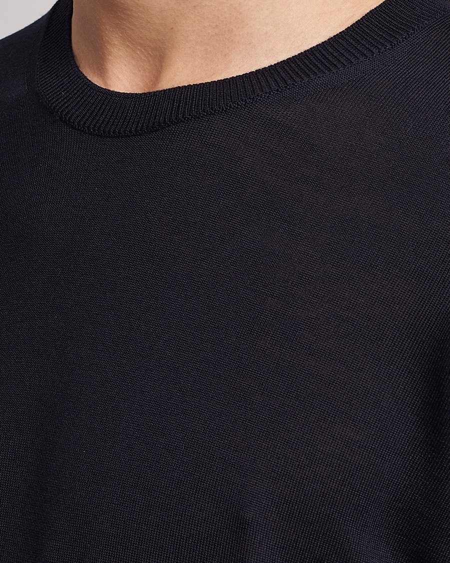 Homme | Pulls Et Tricots | Oscar Jacobson | Custer Extra Fine Merino Crew Neck Navy