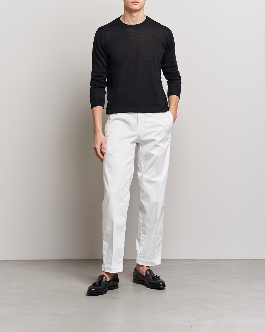 Homme | Pulls Et Tricots | Oscar Jacobson | Custer Extra Fine Merino Crew Neck Black
