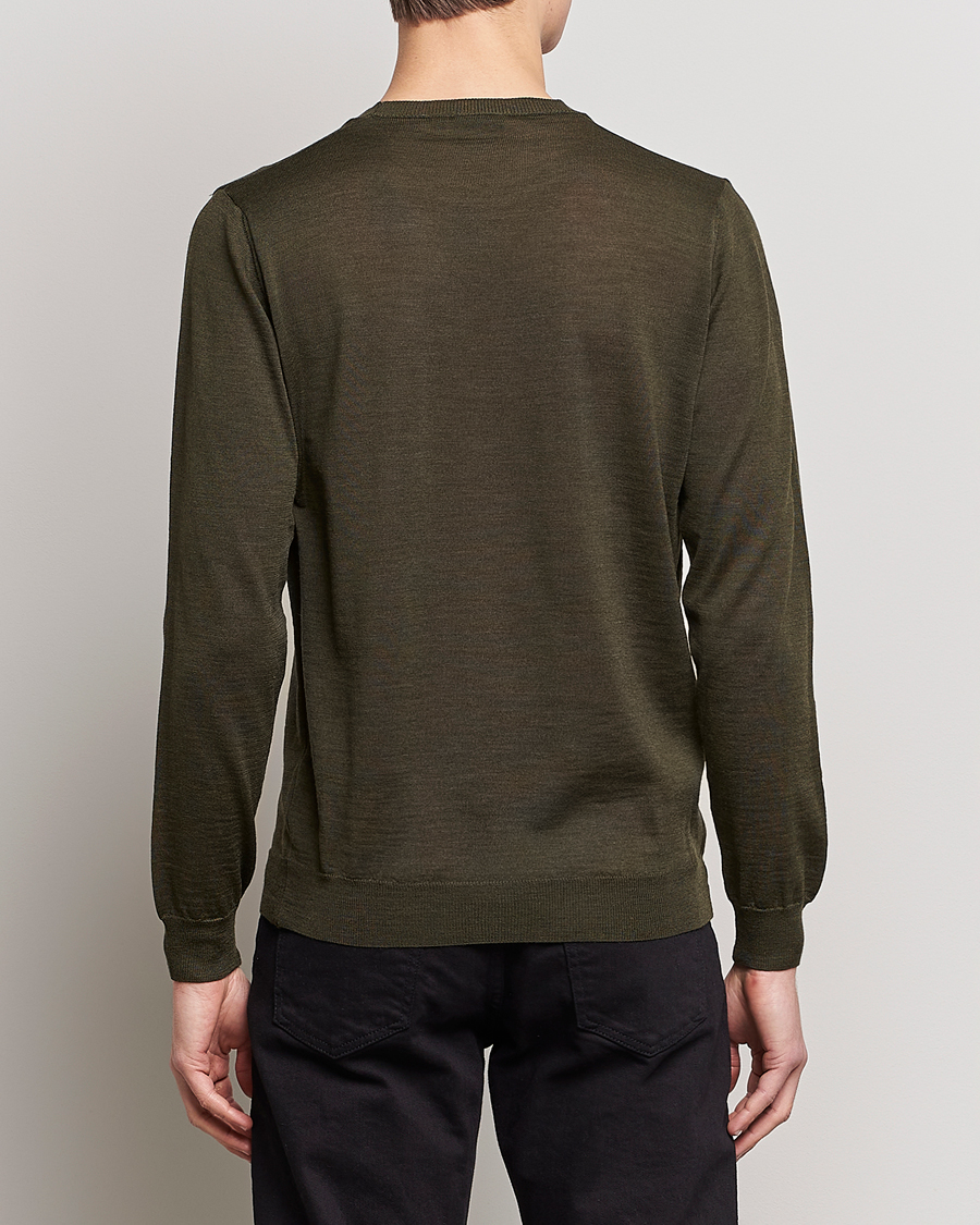 Homme | Pulls Et Tricots | Oscar Jacobson | Custer Extra Fine Merino Crew Neck Green
