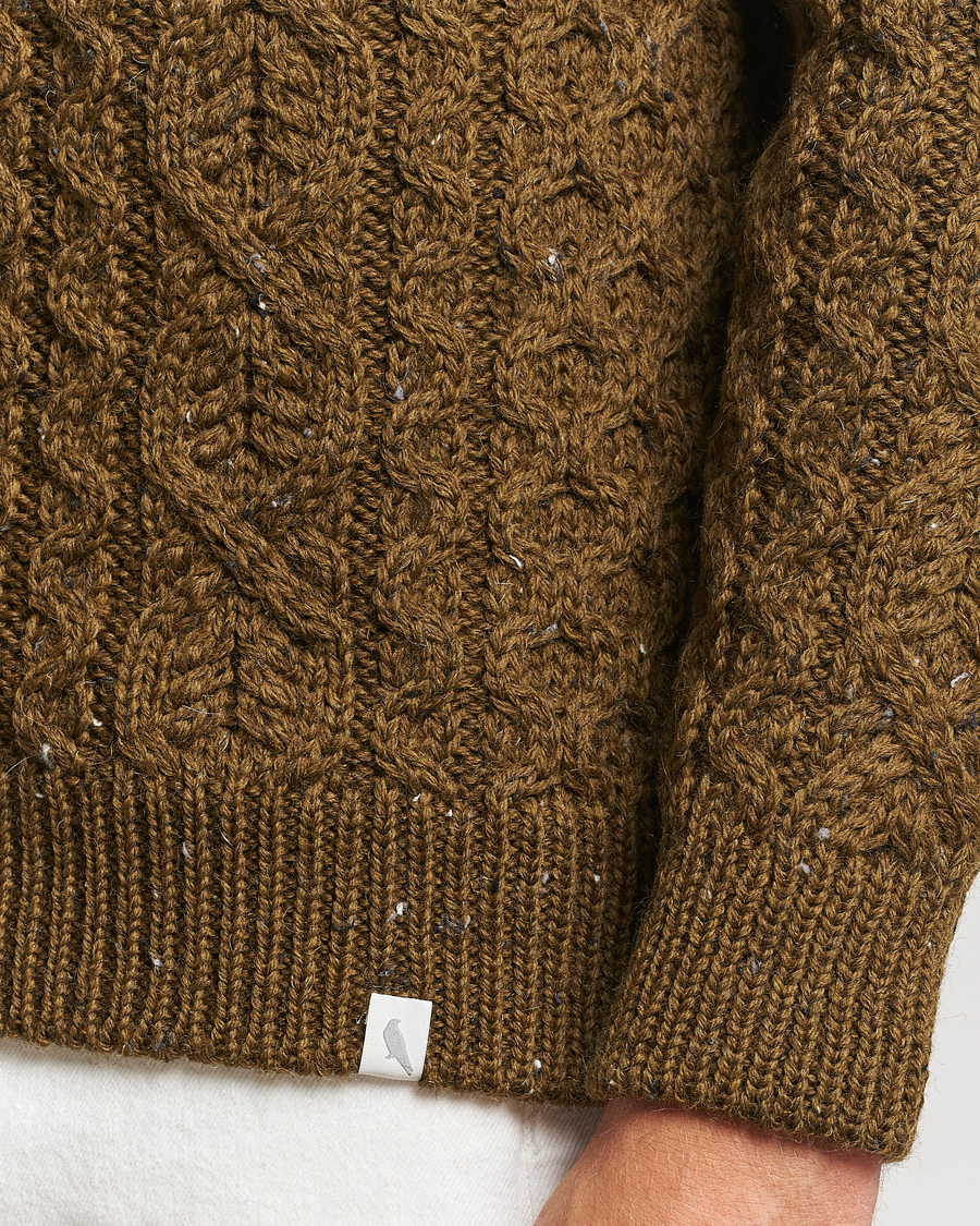 Homme | Pulls Et Tricots | Peregrine | Hudson Wool Aran Knitted Jumper Khaki