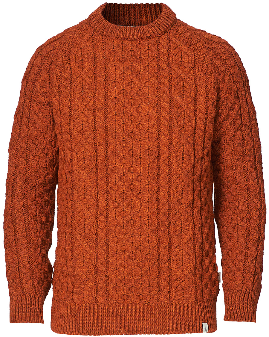 Homme | Pulls Et Tricots | Peregrine | Hudson Wool Aran Knitted Jumper Orange