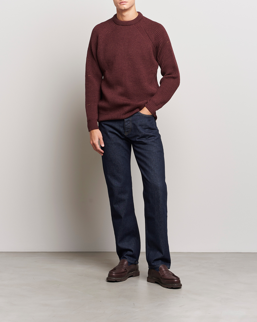 Homme | Pulls Et Tricots | Peregrine | Ford Knitted Wool Jumper Shiraz