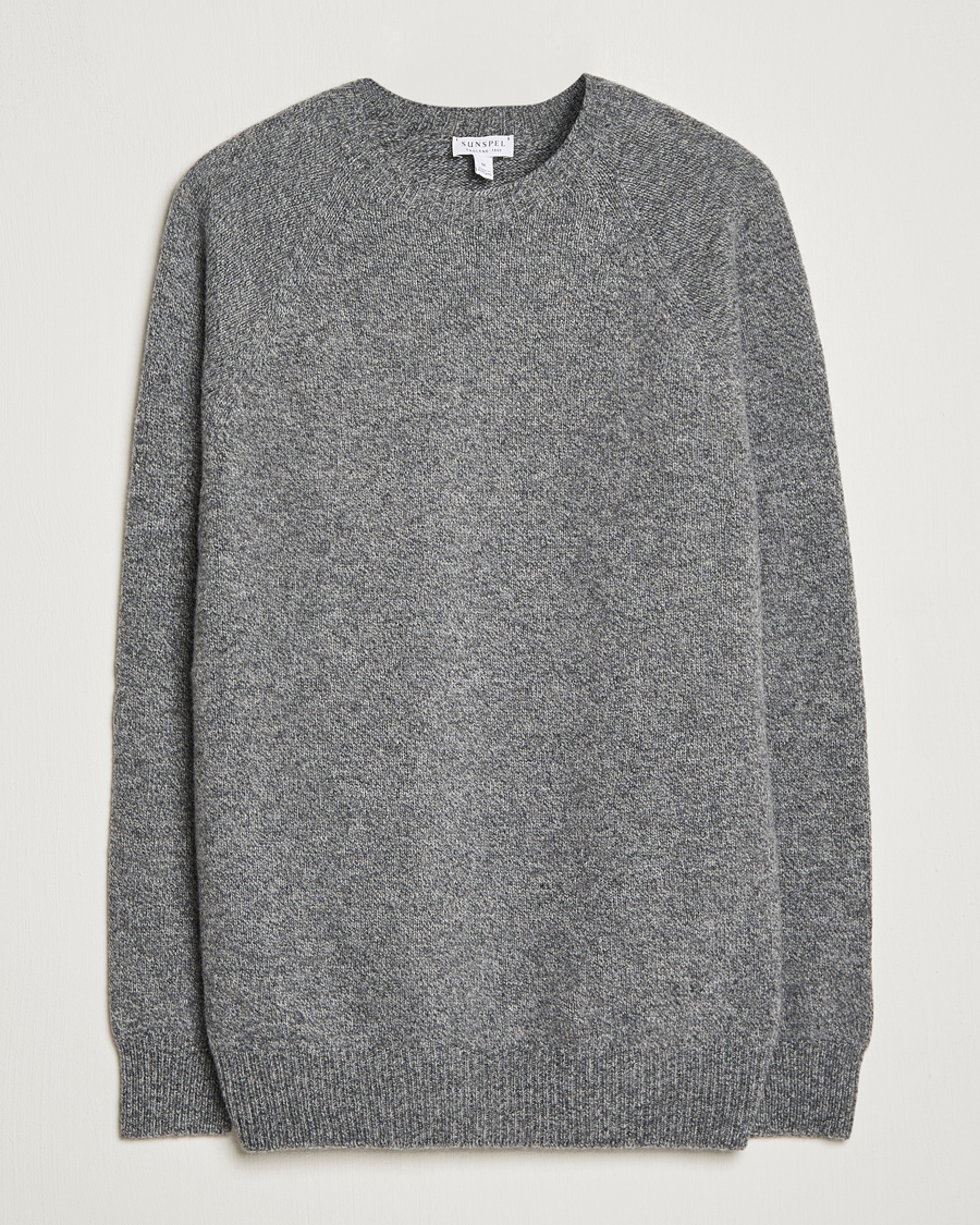 Homme | Pulls Et Tricots | Sunspel | Lambswool Crew Neck Grey Melange